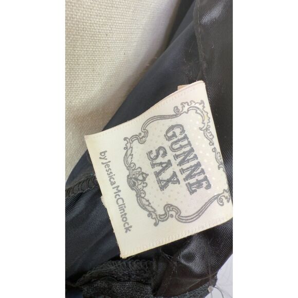 Vintage Gunne Sax | Black and Burgundy Ombre Lace Dress | Prom Formal | Sz XS - Picture 4 of 6